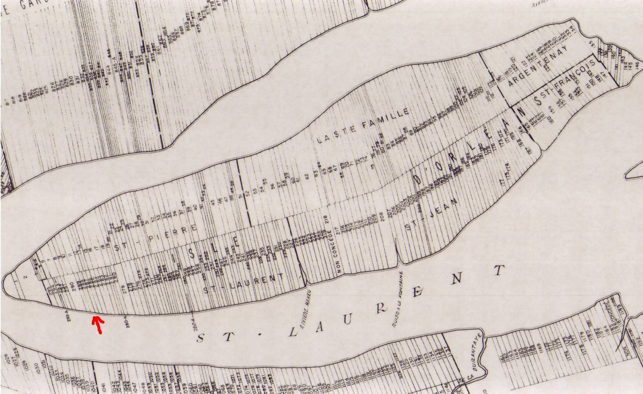 Drawing of Ile d'Orleans, Quebec Looking From South Shore